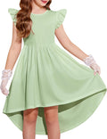 Girls Summer Dress Tween Flutter Sleeve High Low Formal Dress Arshiner