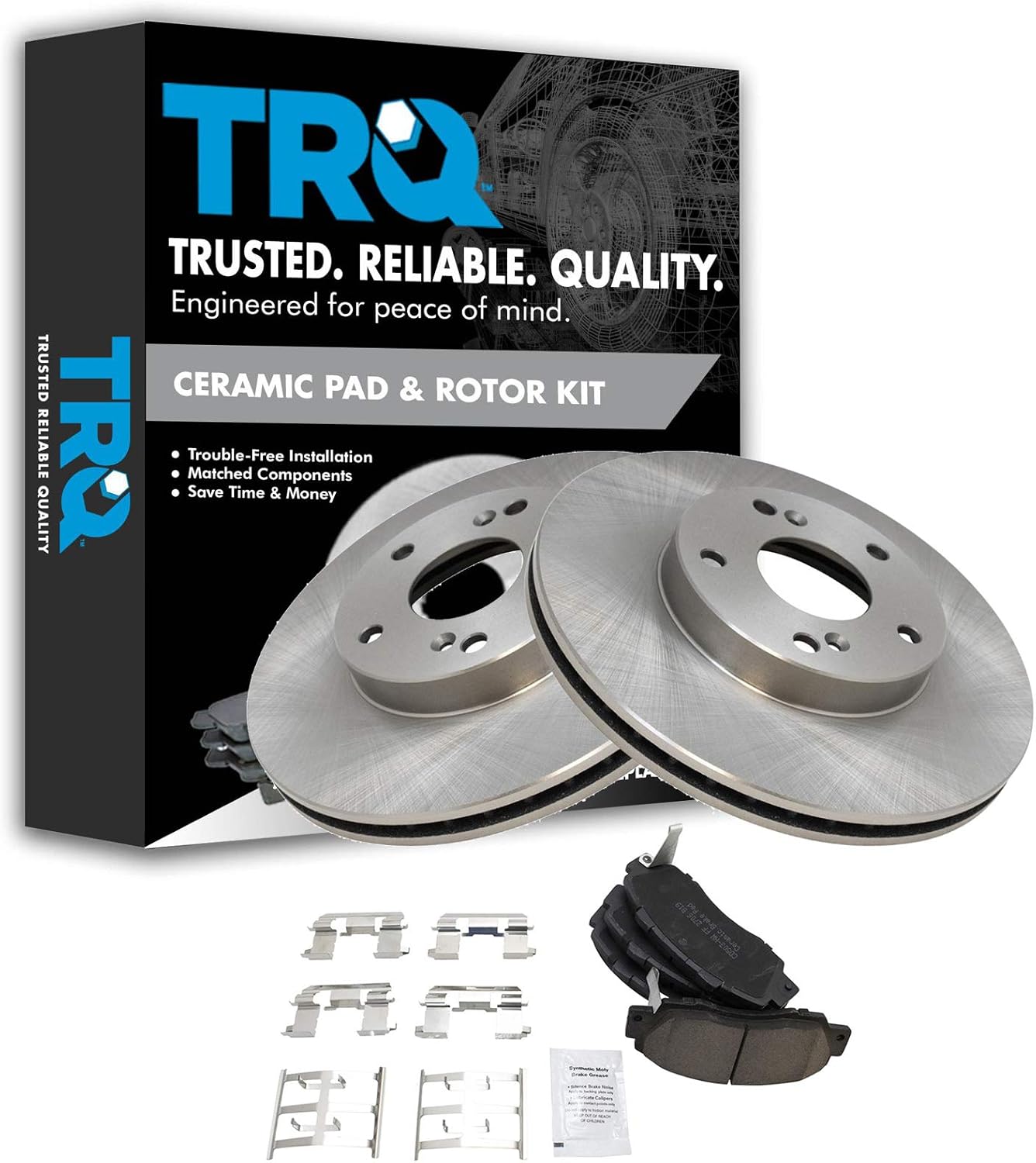 TRQ Front Brake Pad & Rotor Kit for 1998-2002 Honda Accord
