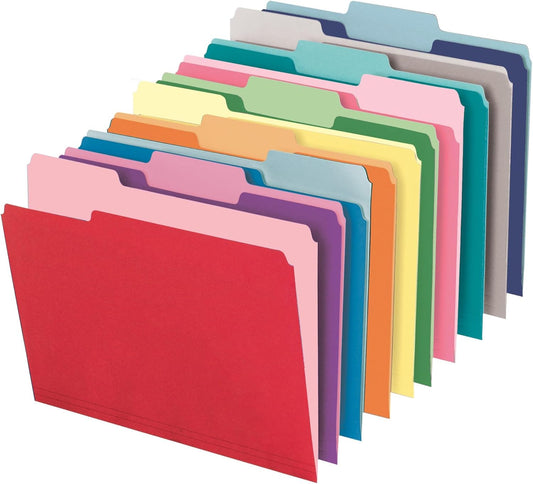 Organize with Style: 250 Assorted Color File Folders
