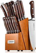 15-Piece Kitchen Knife Set with Block and Sharpener - Classic