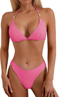 Women's Triangle Bikini Set Halter Cheeky High Cut - Sexy Fit