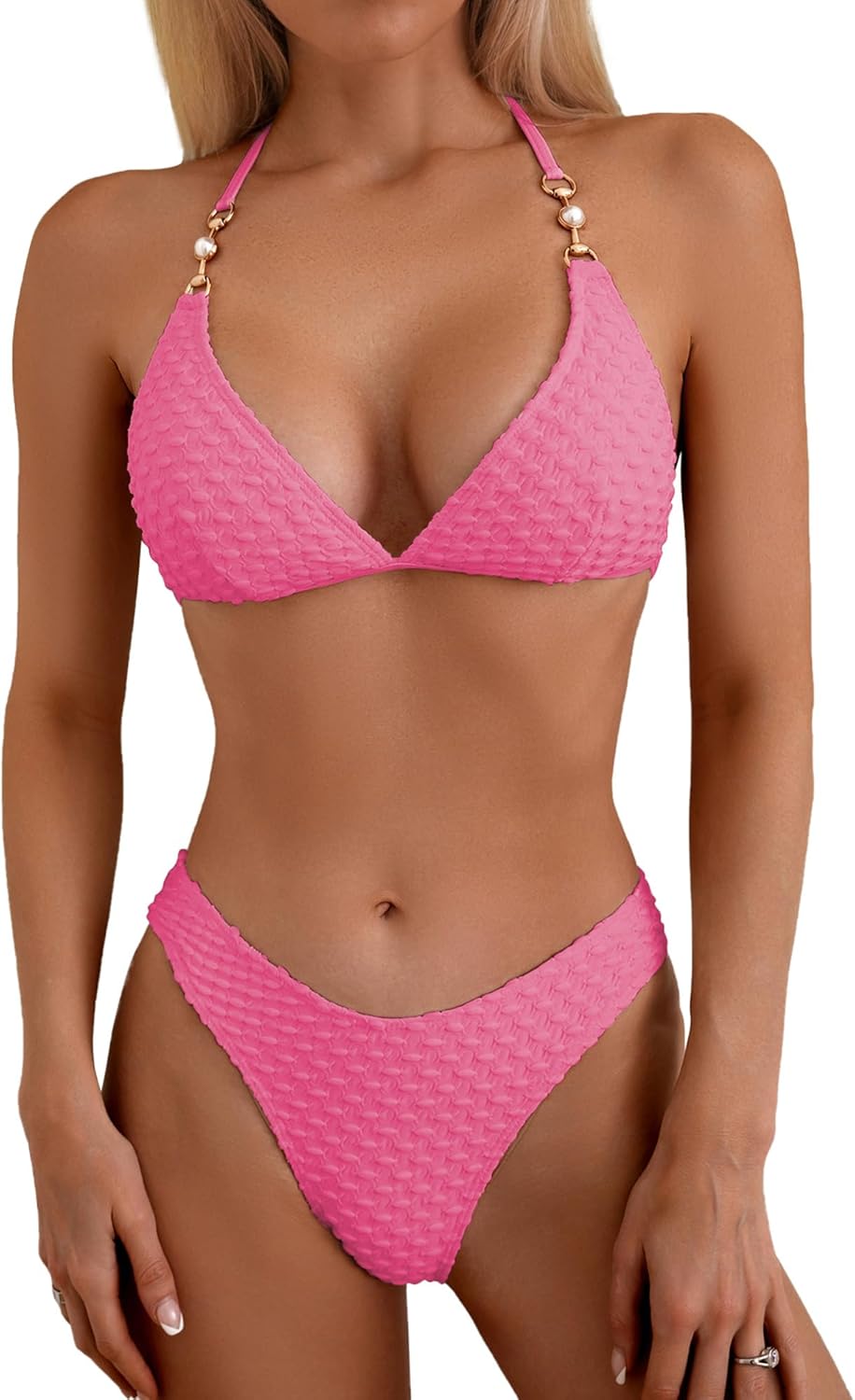 Triangle Bikini Set for Women - Cheeky High Cut Two Piece Swimsuit