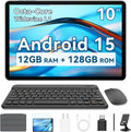 10 Inch Android Tablet 2025 Android 15 - Convertible Keyboard Bundle