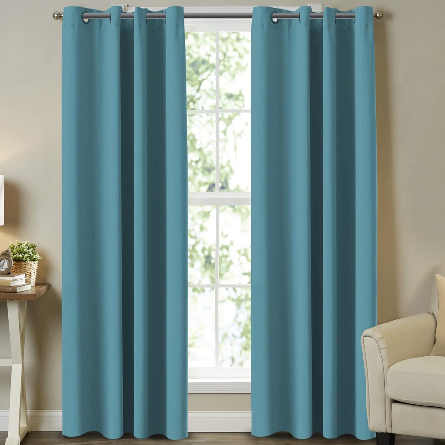 Turquoize Solid Blackout Curtains for Room Darkening Needs
