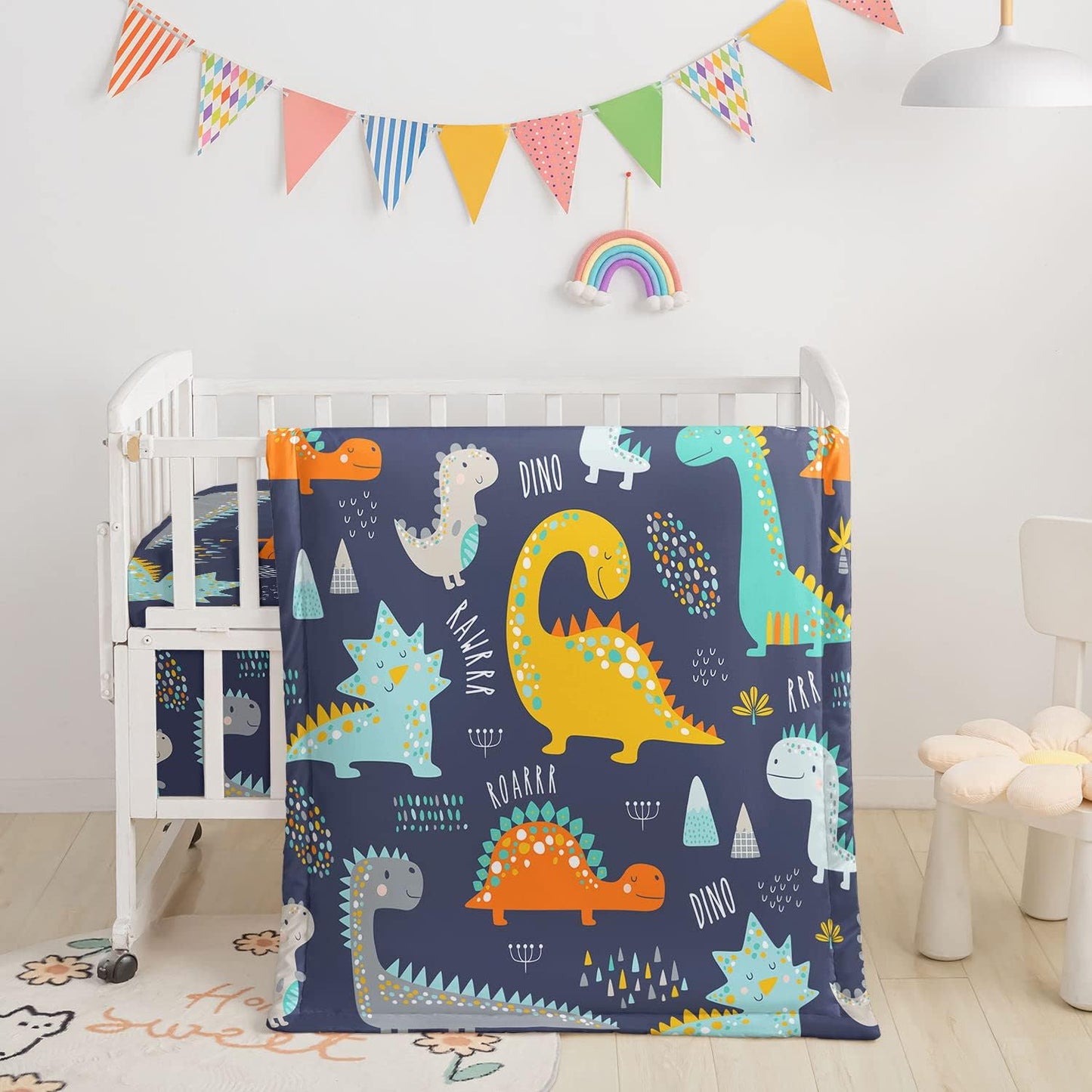 3-Piece Crib Bedding Set with Comforter, Sheet & Skirt