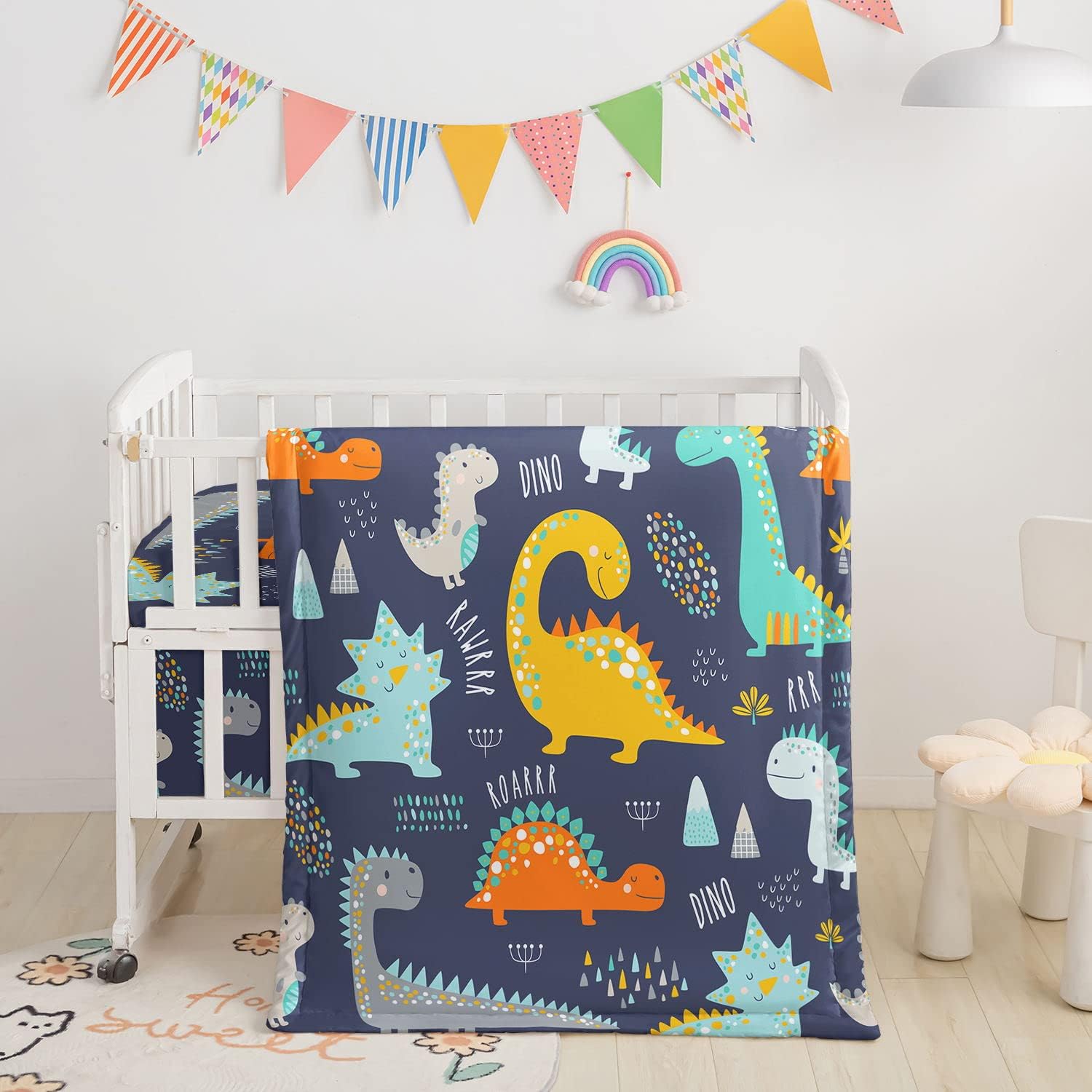 3-Piece Crib Bedding Set with Comforter, Sheet & Skirt