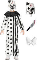 Kids Halloween Creepy Killer Clown Costume Set - 6-16 Years