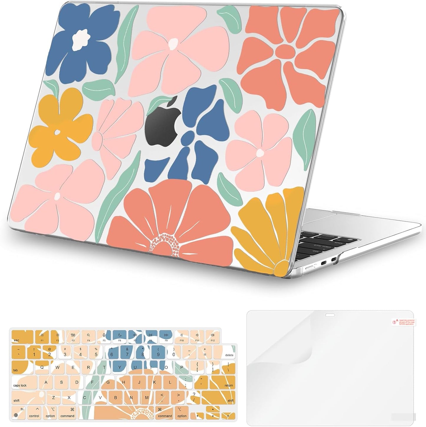 iCasso Flower MacBook Air 13 Case + Keyboard Cover & Screen Protector