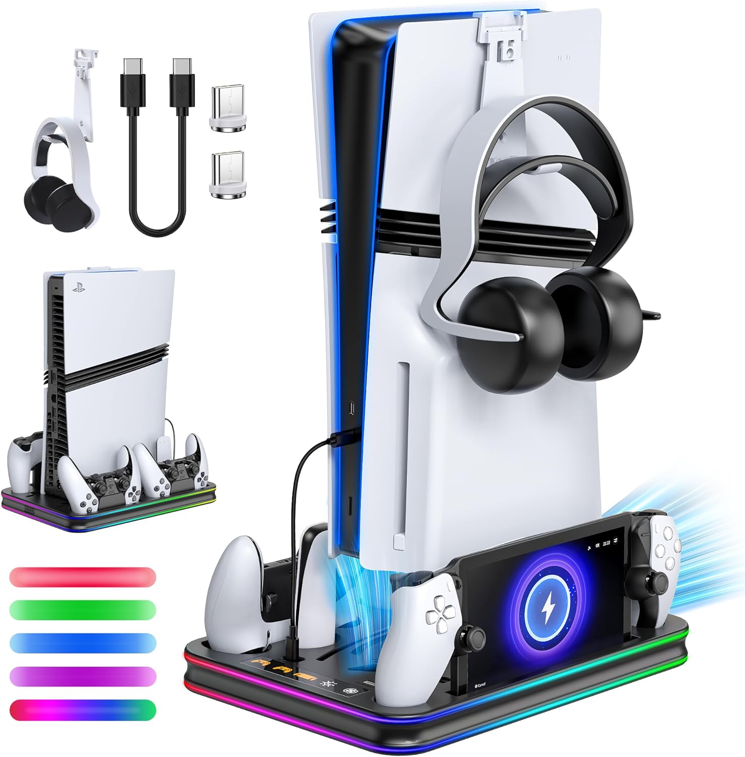 All in One Cooling Stand & Charger Station for PS5 Consoles