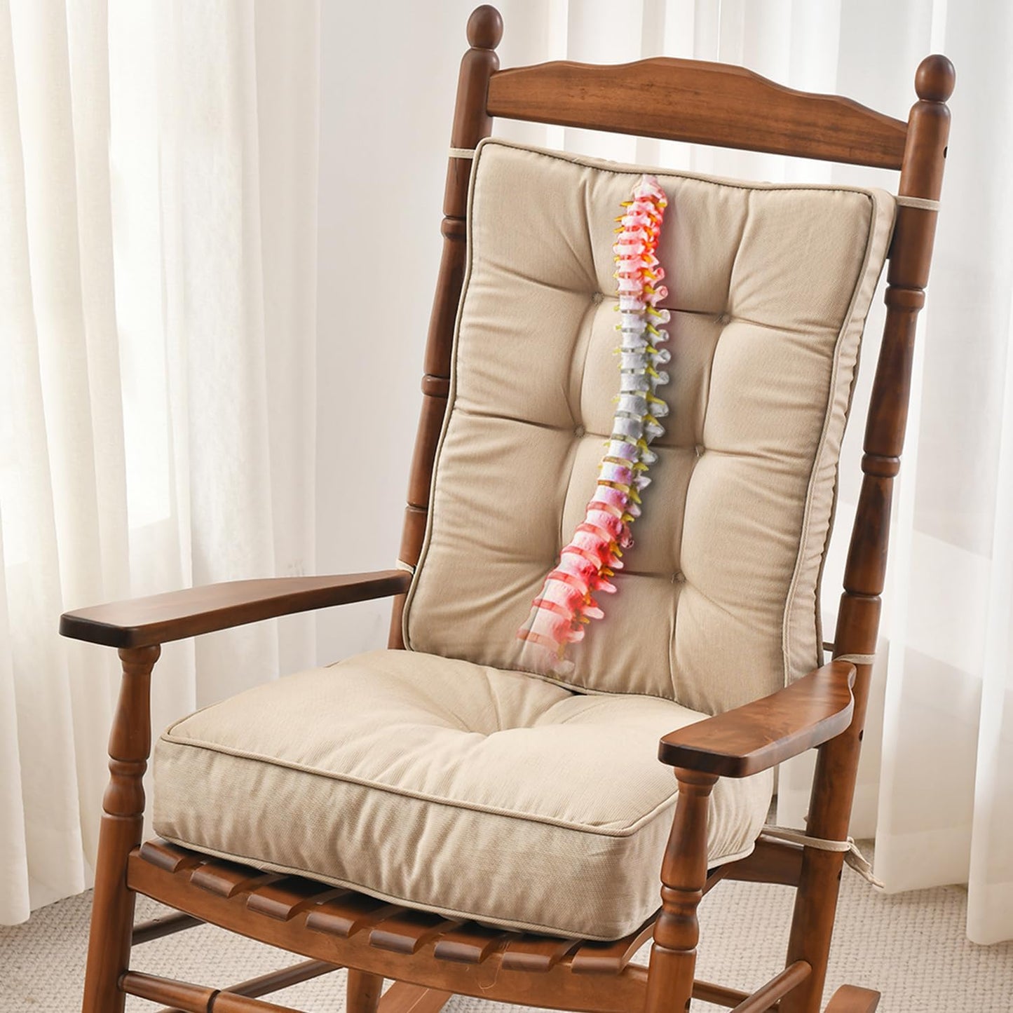 SUNROX Memory Foam Non Slip Rocking Chair Cushion Set for Comfort