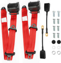 3Point Retractable Adjustable Seat Belts for Golf Cart UTV RV - Red