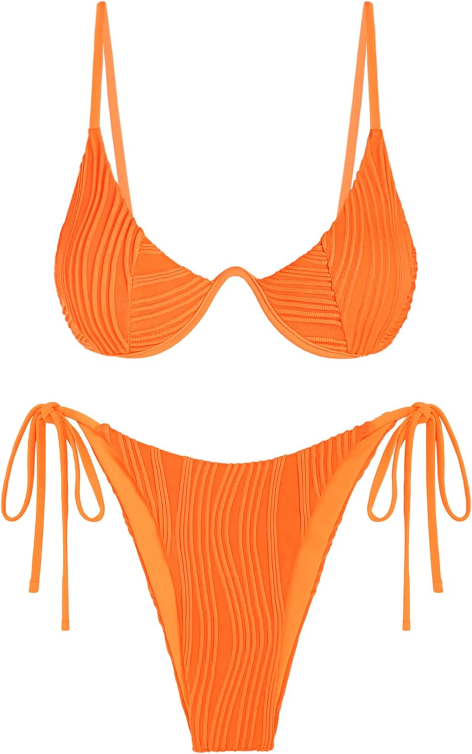ZAFUL Women's Ribbed Two Piece Swimsuits for Chic Beach Style