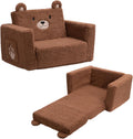 ALIMORDEN 2-in-1 Flip Out Cuddly Sherpa Toddler Couch - Convertible