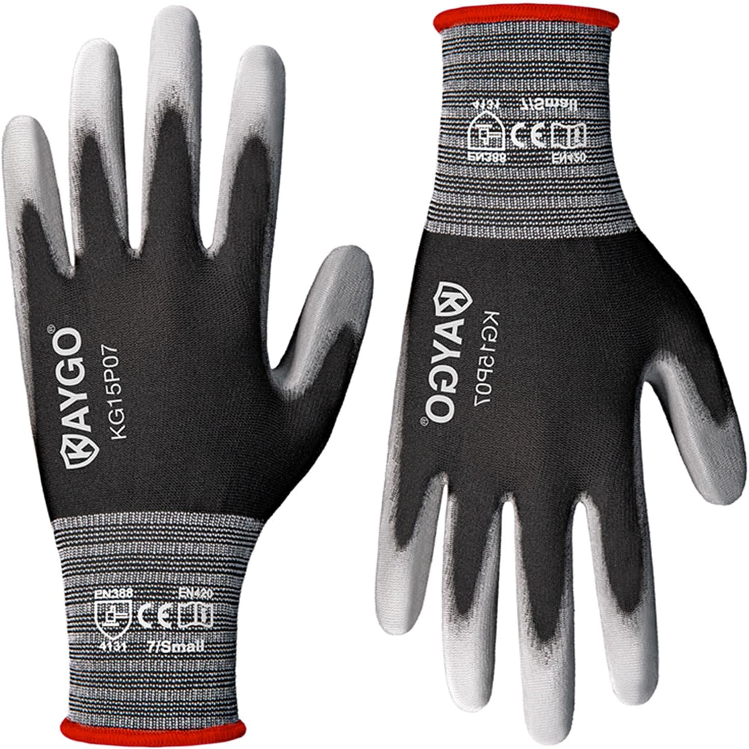 KAYGO Work Gloves PU Coated for Safety and Comfort in Light Duty