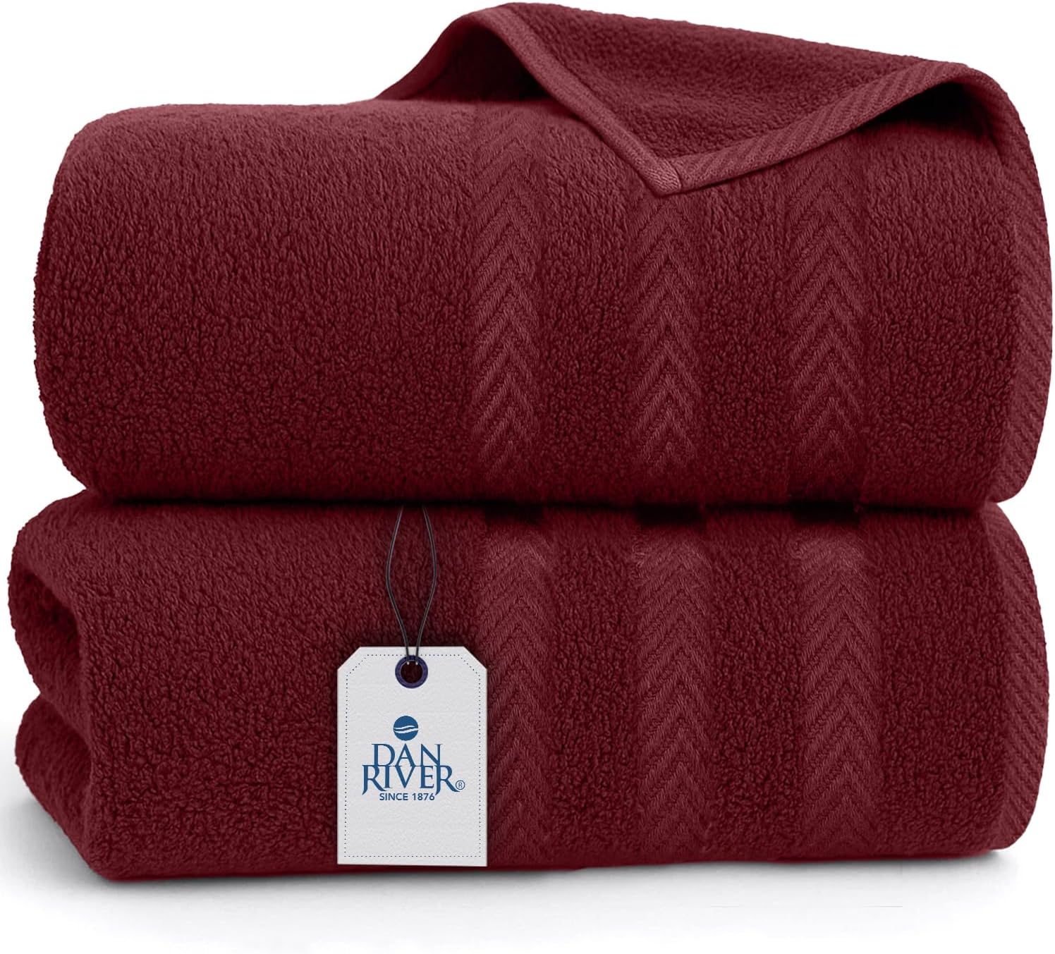 DAN RIVER Jumbo Bath Towels - Soft, Absorbent, Extra Large 35x70 in