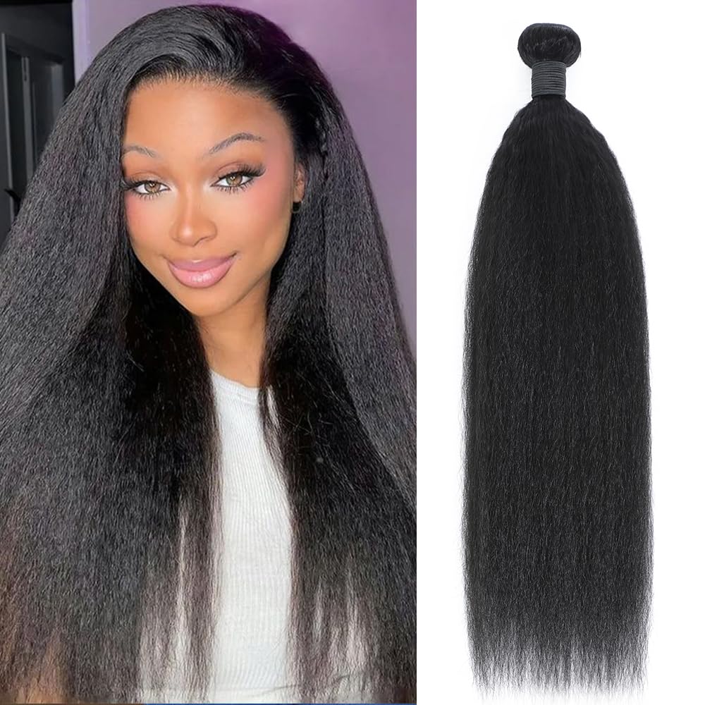 Kinky Straight Bundles Human Hair 18 Inch 12A Brazilian Yaki