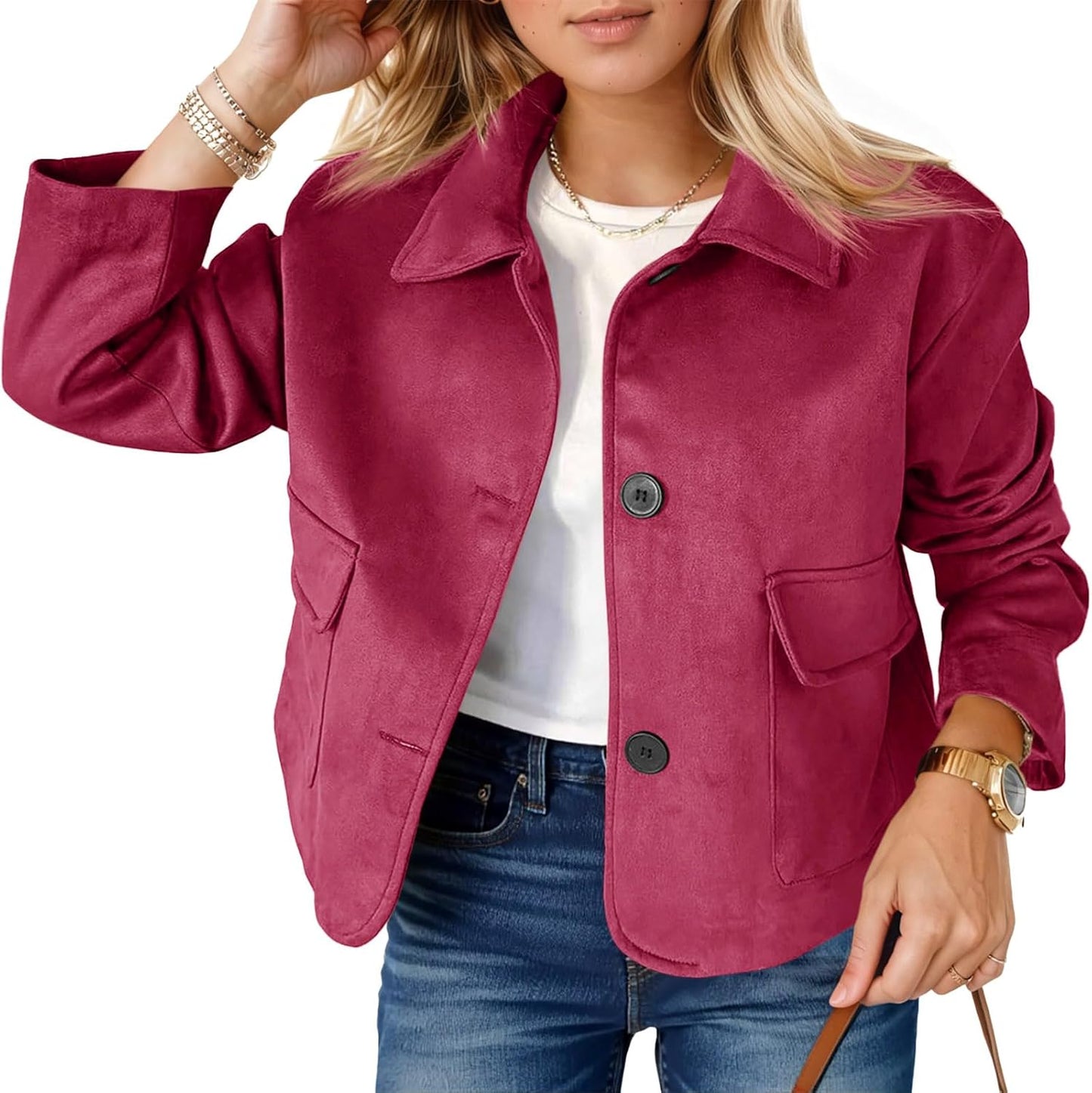 Stylish Womens Faux Suede Leather Jackets for Casual Wear