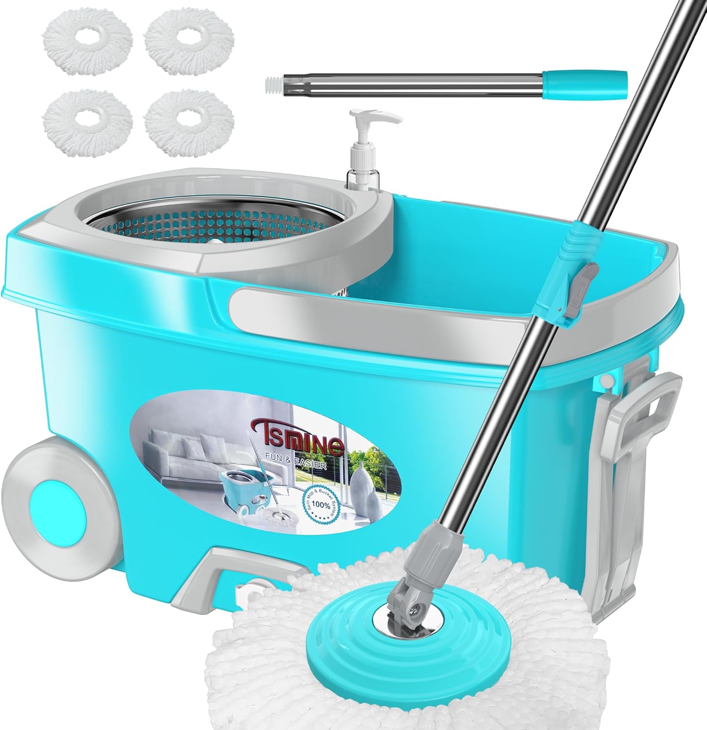 FunClean Spin Mop and Bucket Set for Efficient Home Cleaning