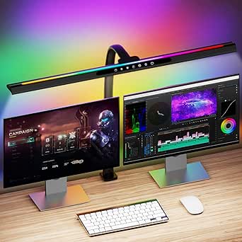 Mostorlit LED Desk Lamp with RGB Backlight for Home Office