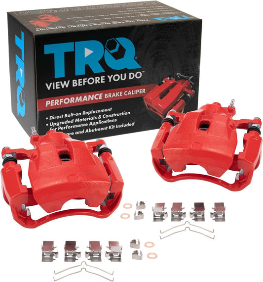 TRQ Front Performance Brake Caliper Set Red for Lexus and Toyota