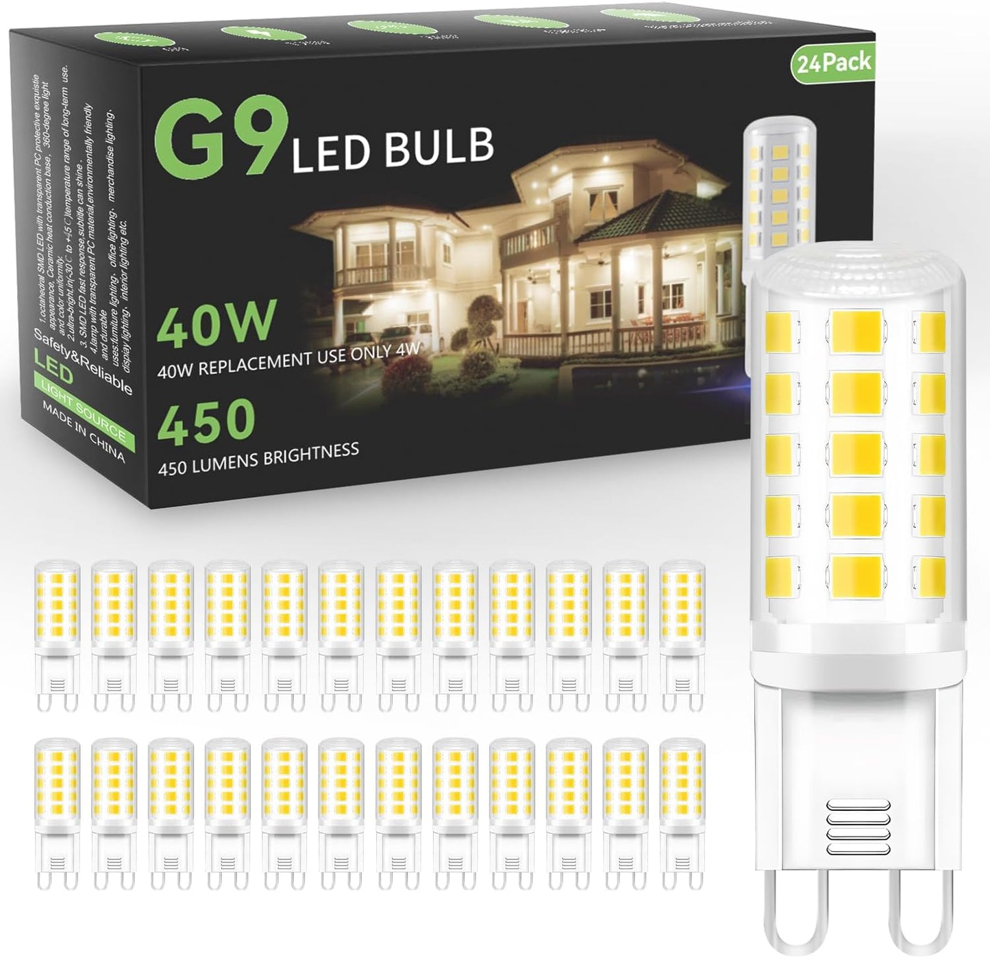 G9 LED Bulb 4W 24 Pack - Energy Saving Daylight Light Bulbs