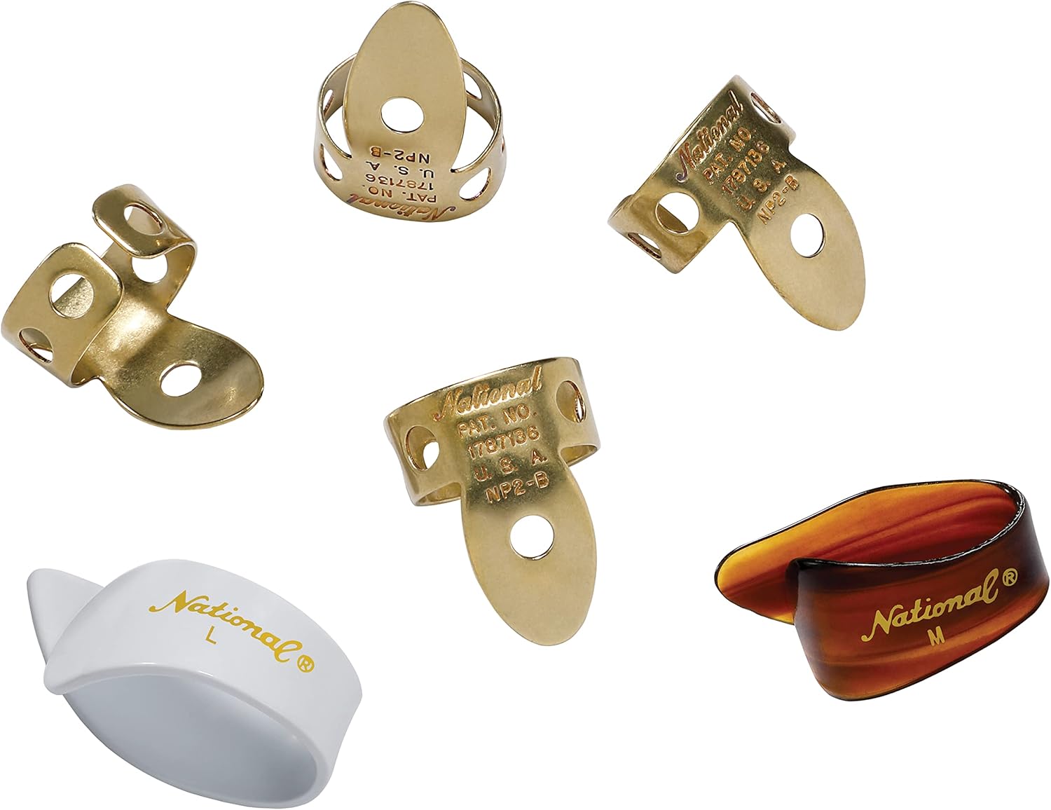 D'Addario National Finger Picks Set - Premium Brass Picks
