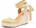 Ermonn Womens Espadrilles Wedge Sandals Platform Closed