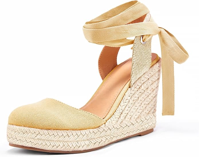 Ermonn Womens Espadrilles Wedge Sandals for Summer Style