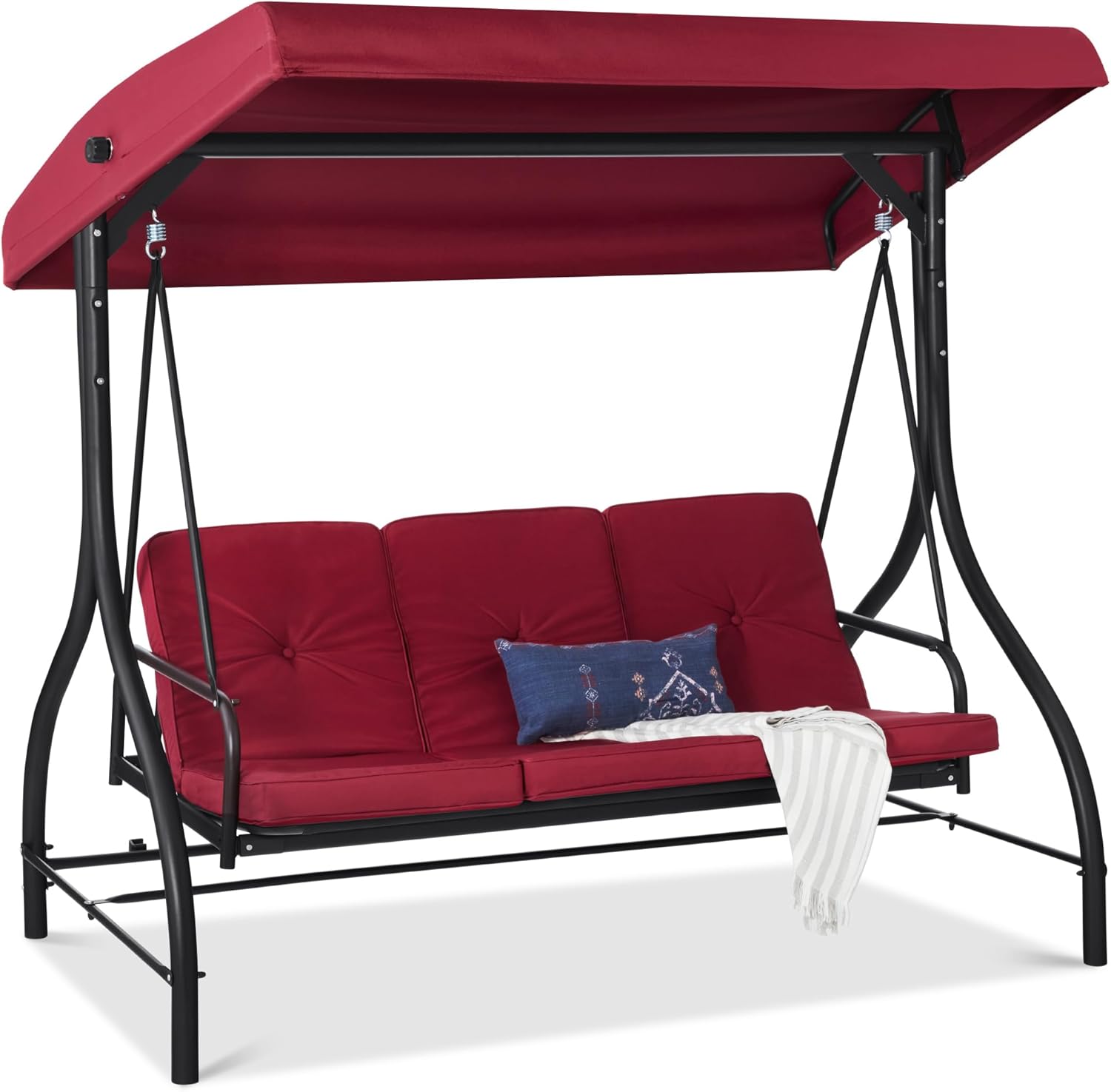 3-Seat Outdoor Canopy Swing Glider for Relaxation and Comfort