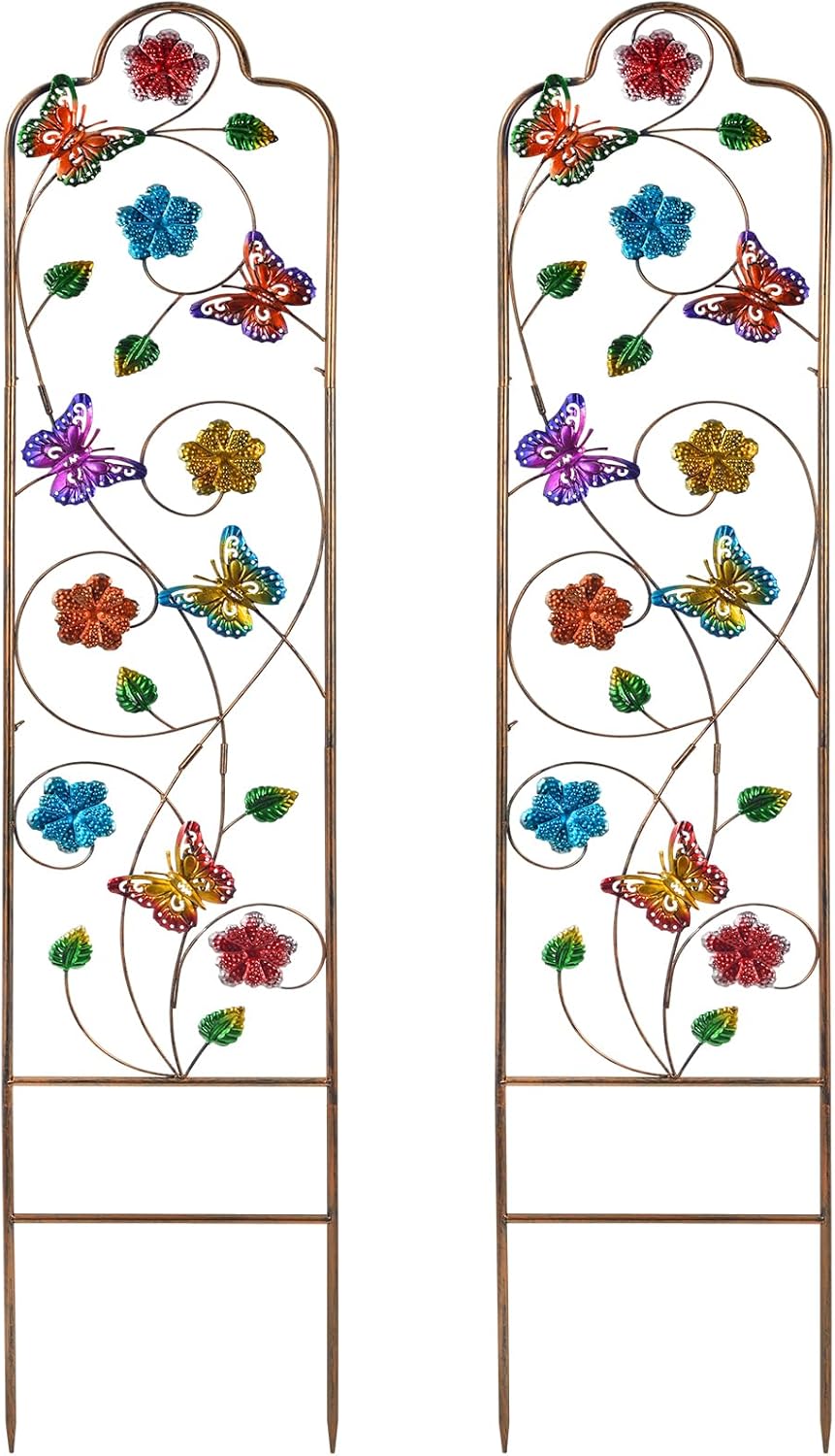 2-Pack Metal Garden Trellis for Climbing Plants and Flowers