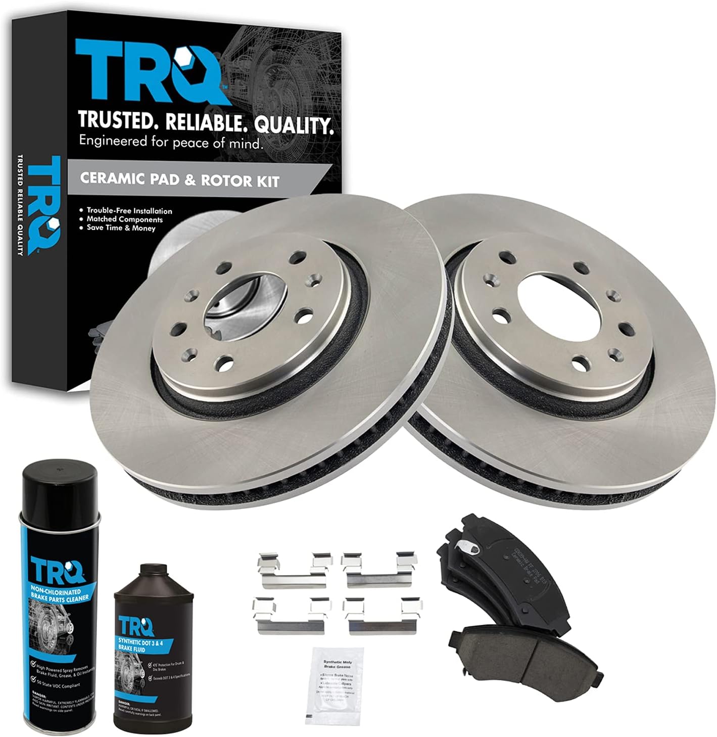 TRQ Front Brake Pad & Rotor Kit for 2003-2004 Cadillac Seville