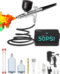 50 PSI Airbrush Kit with Air Compressor - Portable High Pressure
