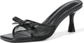 Womens Heeled Sandals Open Square Toe Kitten Heels - Elegant Comfort