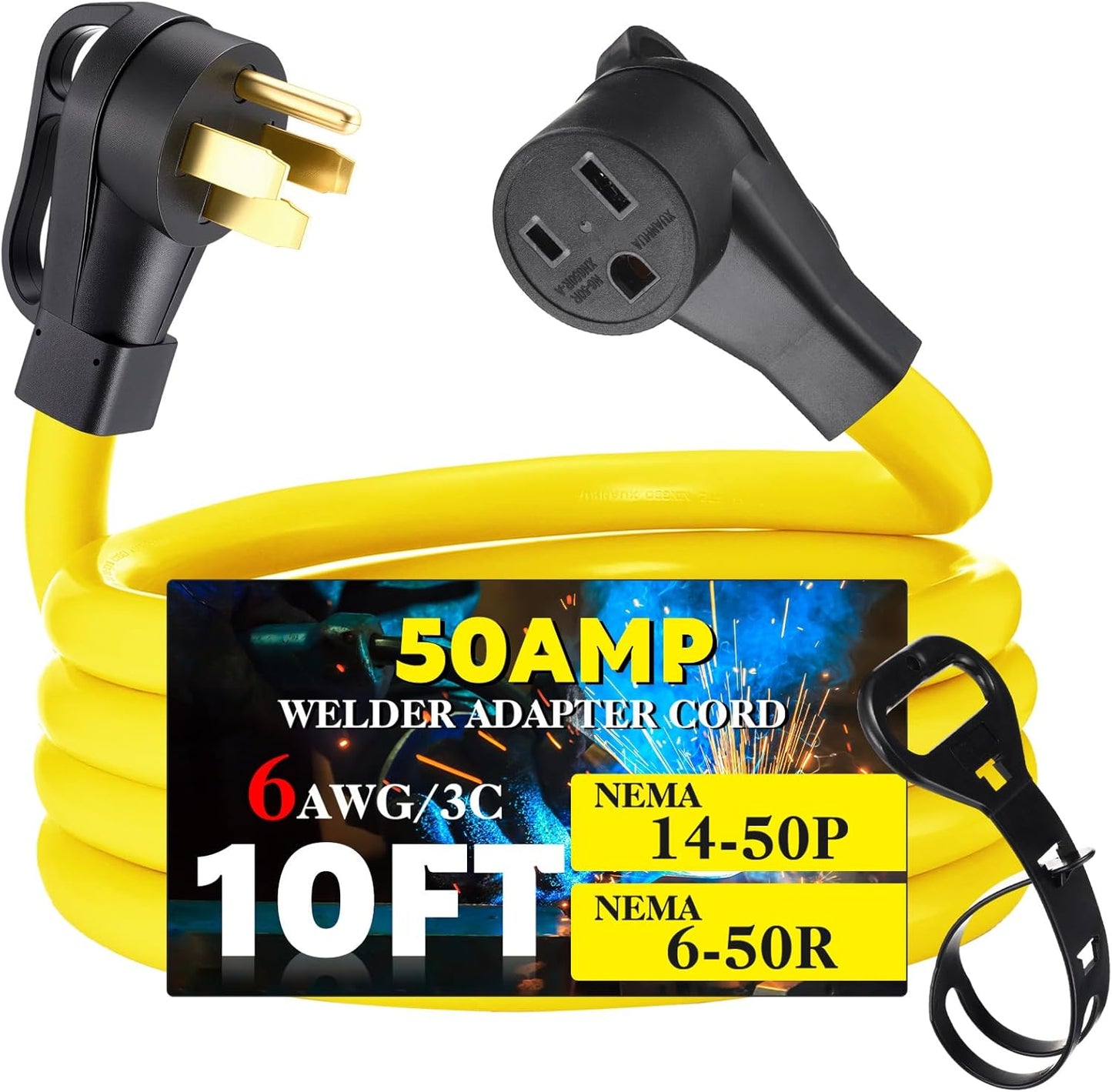 10ft 6 AWG 50amp Welder Extension Cord for Reliable Power
