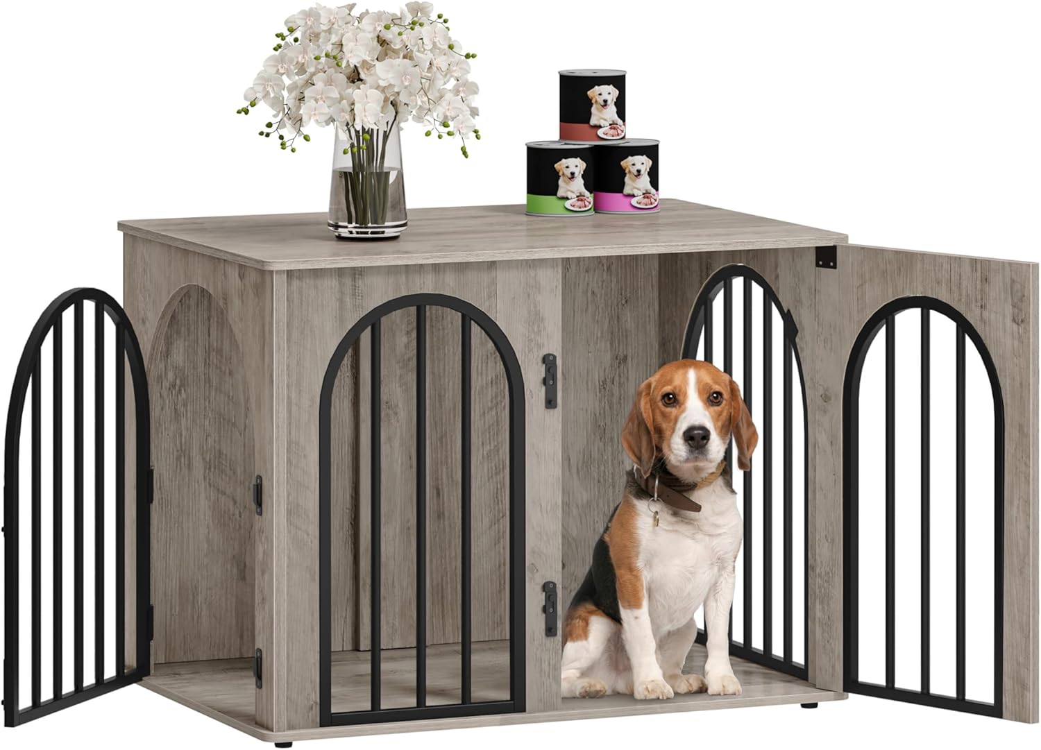 31.5in Wooden Dog Crate Furniture for Small and Medium Dogs