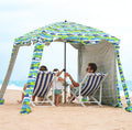 Beach Cabana 6FT Beach Umbrella with UPF 100+ Sunshade Curtain - Quick