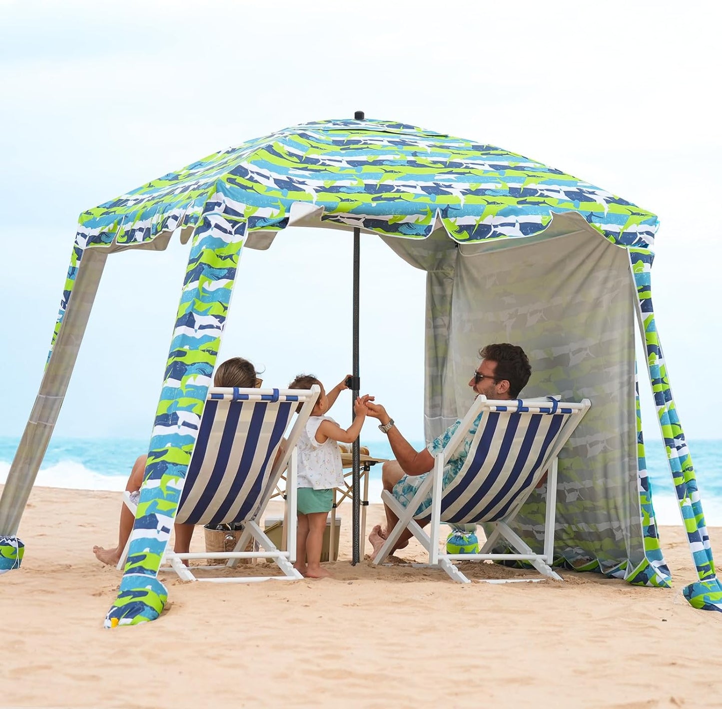 Beach Cabana 6FT Umbrella with UPF 100+ Protection for Families