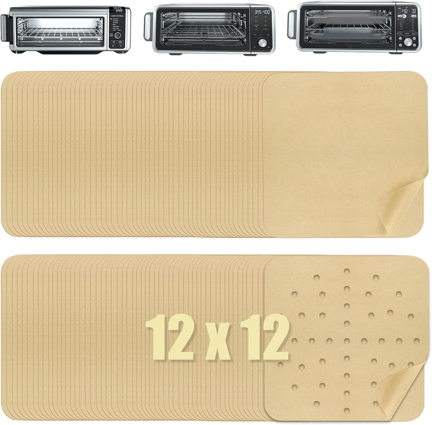 Golden Associate 12x12 Parchment Liners, 130 Pcs - Easy Air Fryer Cleanup