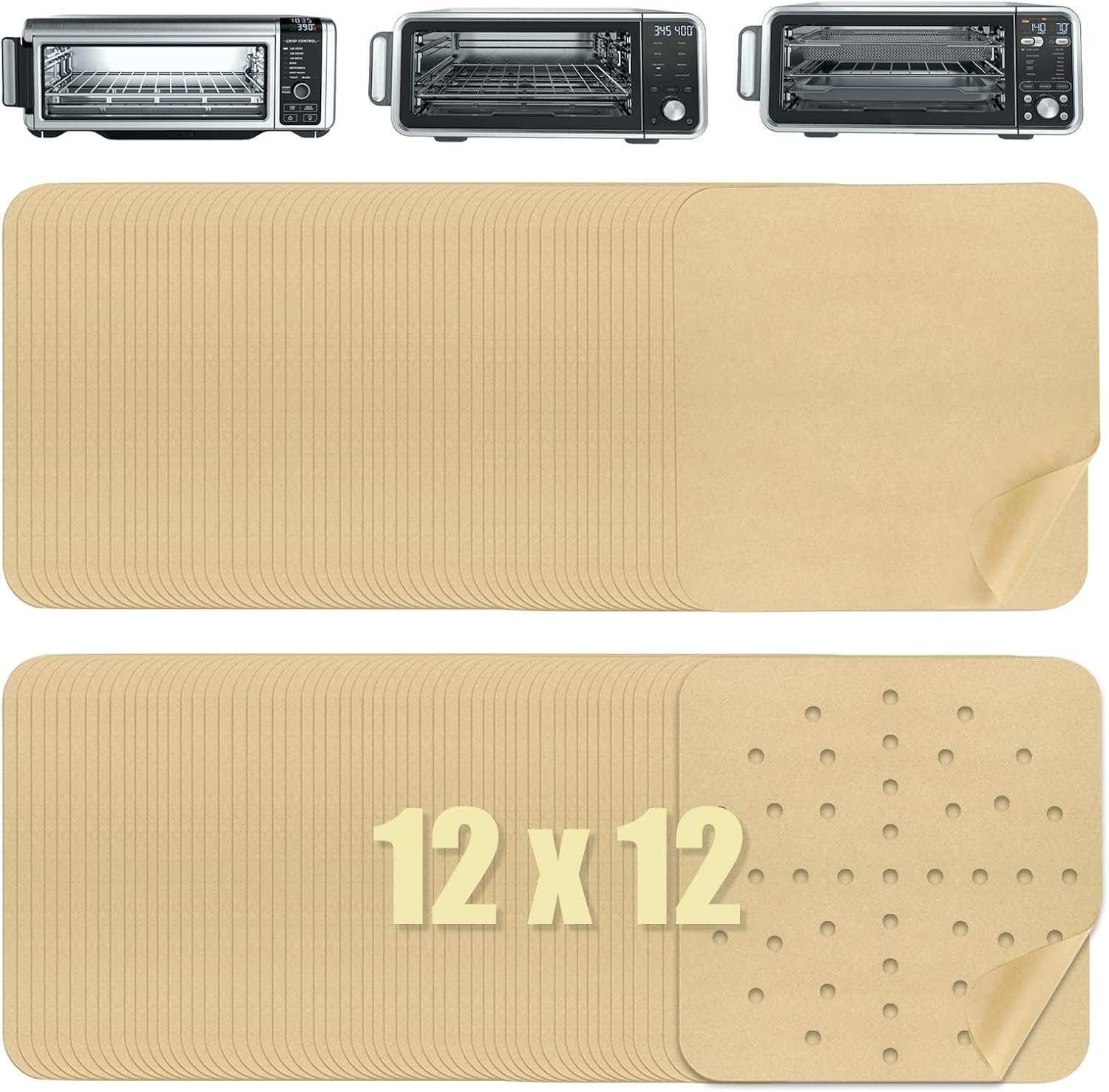 Golden Associate 12x12 Parchment Liners, 130 Pcs - Easy Air Fryer Cleanup