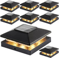 Solar Post Cap Lights Outdoor 8pack - Bright Warm White Deck Lighting