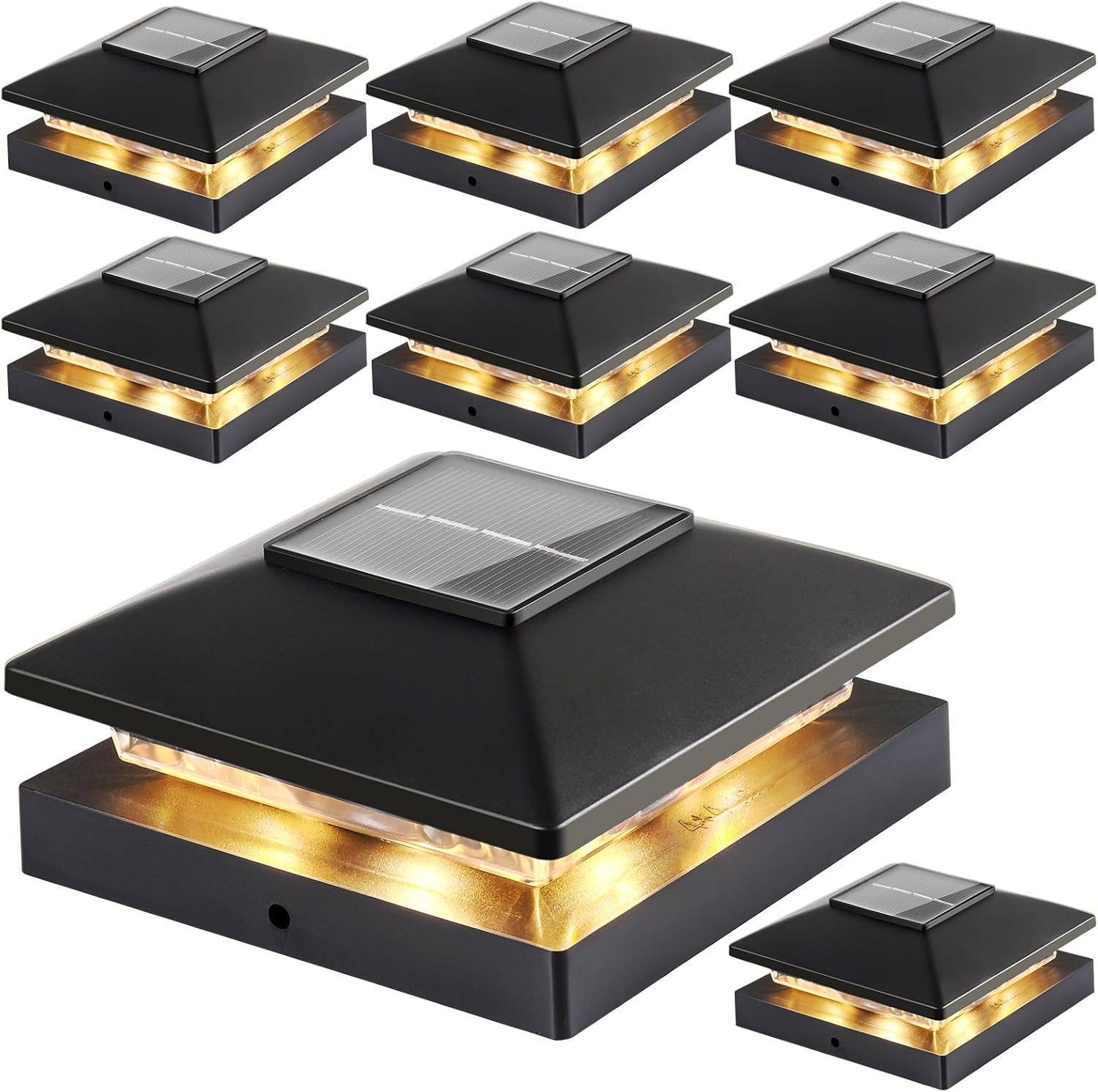 Solar Post Cap Lights Outdoor 8pack for Deck and Fence Use