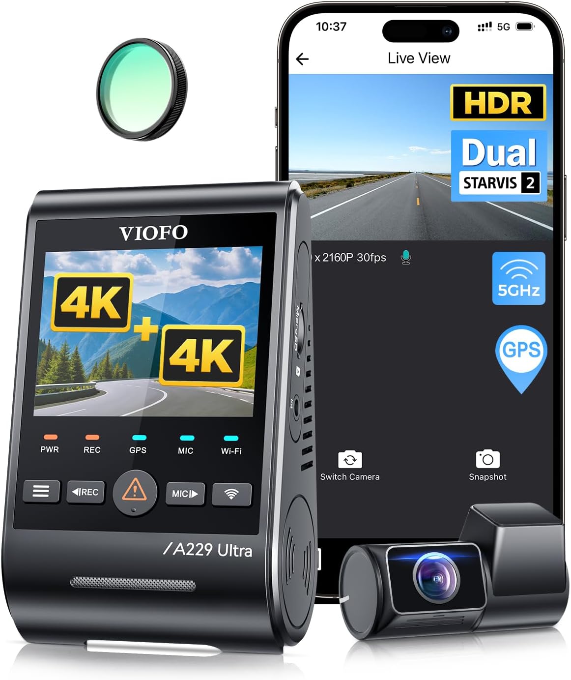 VIOFO A229 Ultra 4K Dual Dash Cam with Advanced Features
