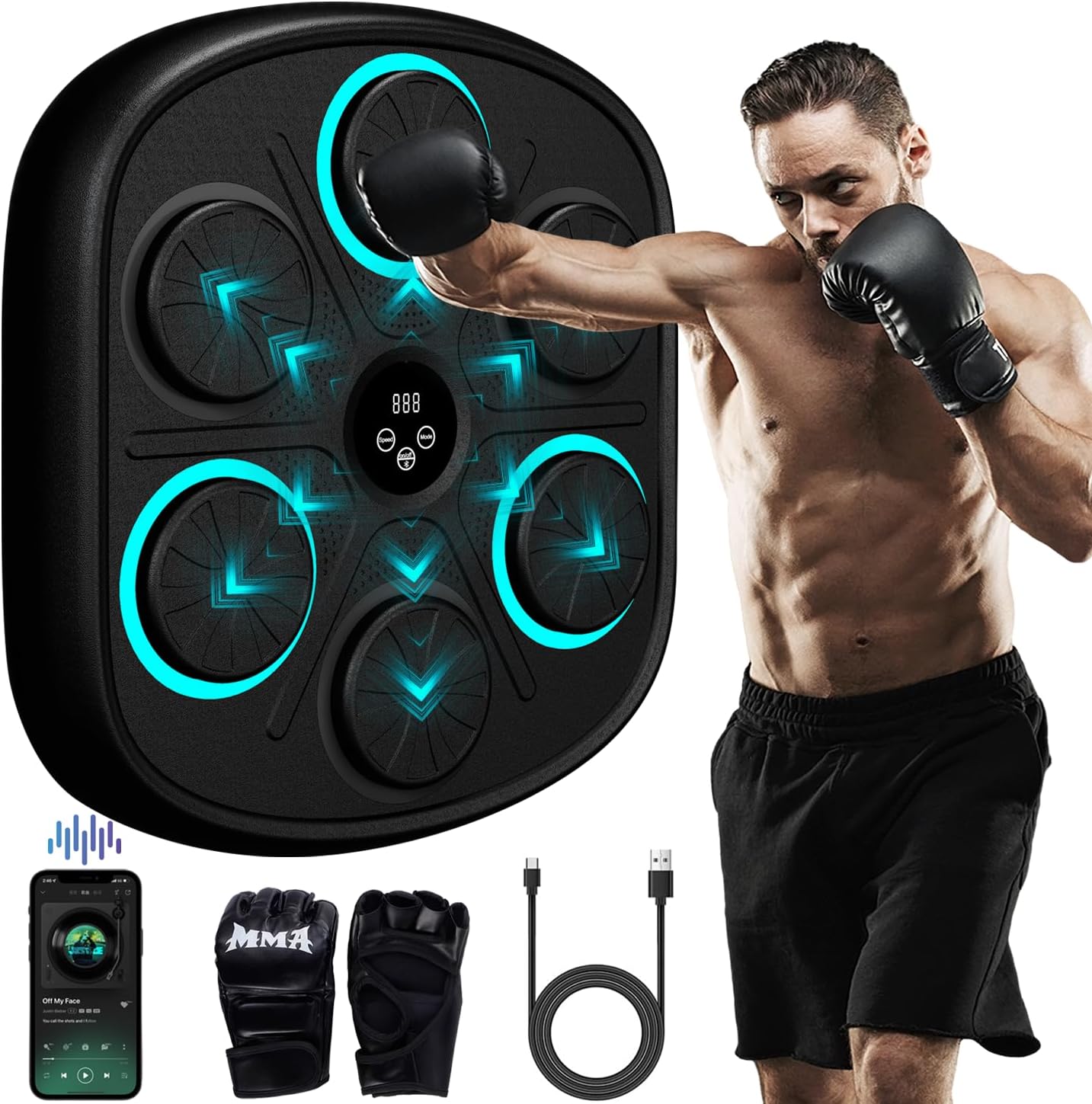 BOLUPO Smart Wall-Mounted Music Boxer - 9 Modes, Home Fitness