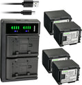 2200mAh 4-Pack Batteries with LTD2 USB Charger for Canon - Dual Charge