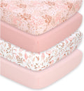Peanutshell 4-Pack Fitted Crib Sheets - Super Soft Floral Set