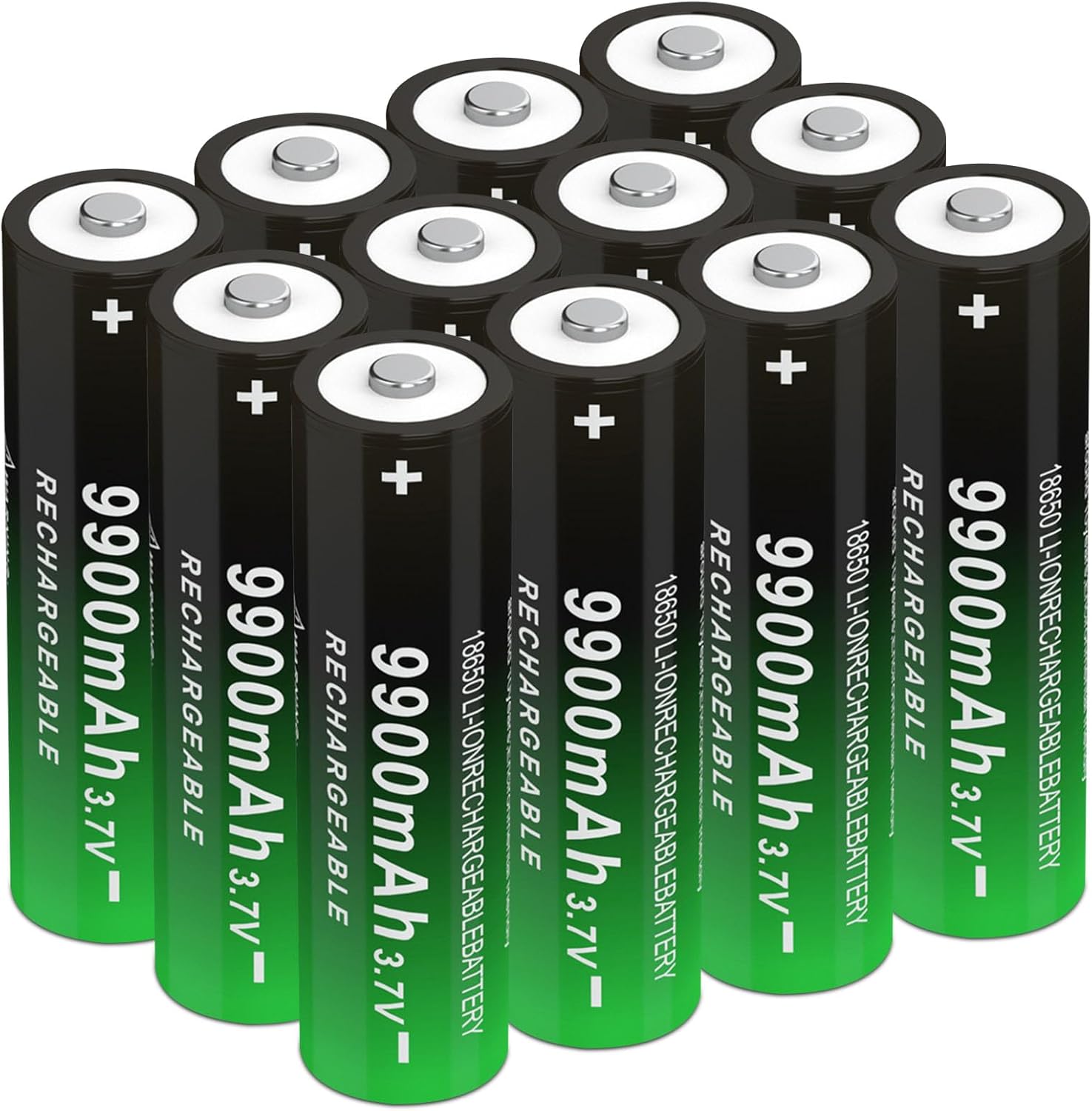 Long-lasting 18650 Rechargeable Batteries - Set of 12