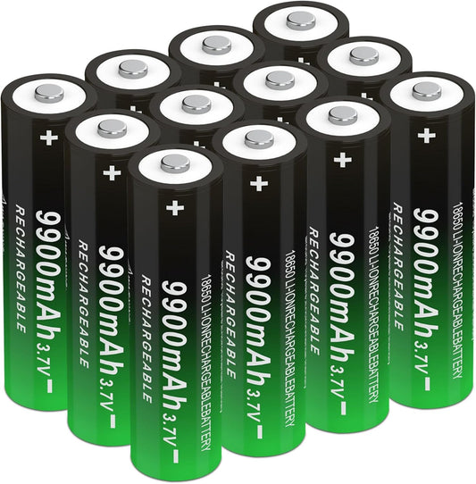 Long-lasting 18650 Rechargeable Batteries - Set of 12