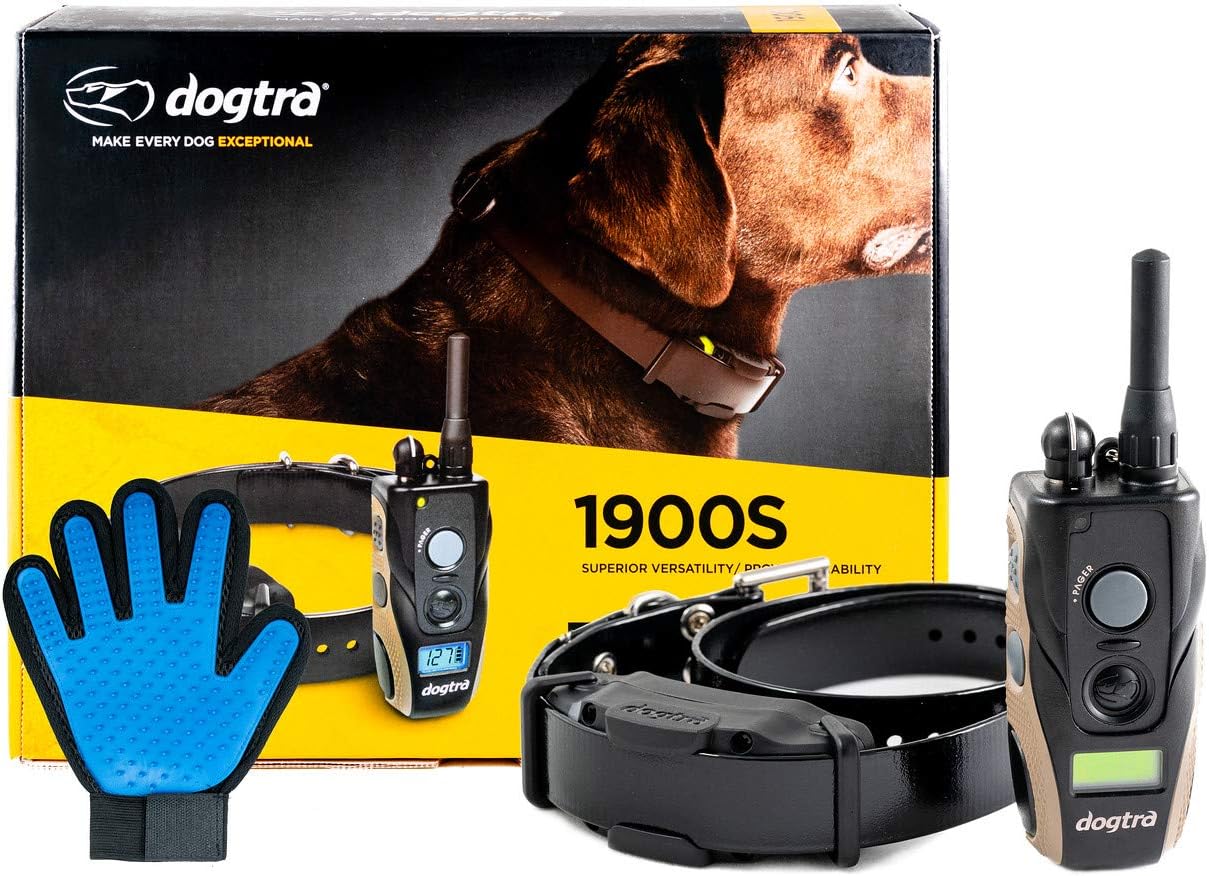 Dogtra 1900S Remote Training Collar - 3/4 Mile Range, Bonus Grooming Glove