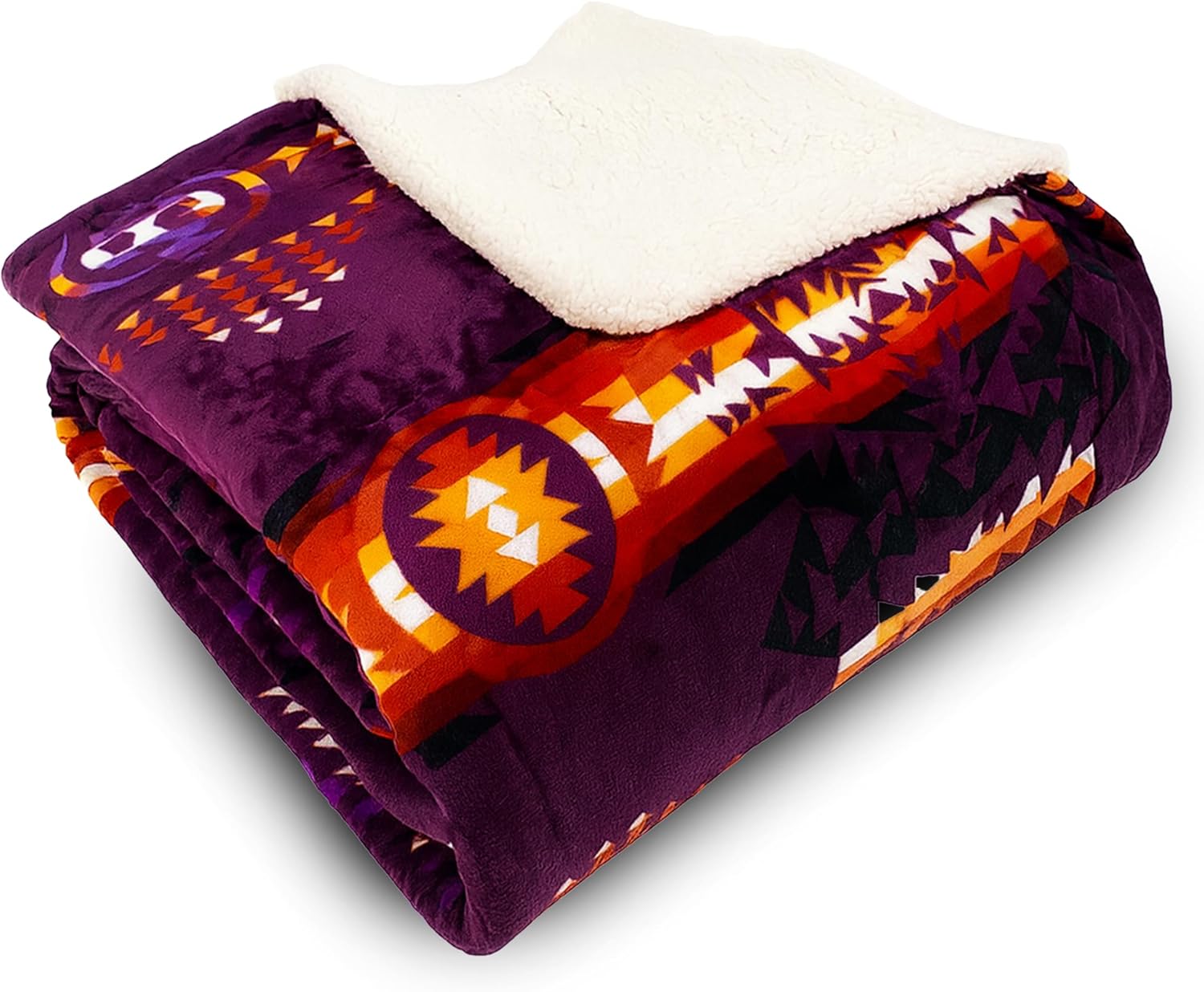 Vibrant Reversible Aztec Fleece Blanket for Cozy Decor