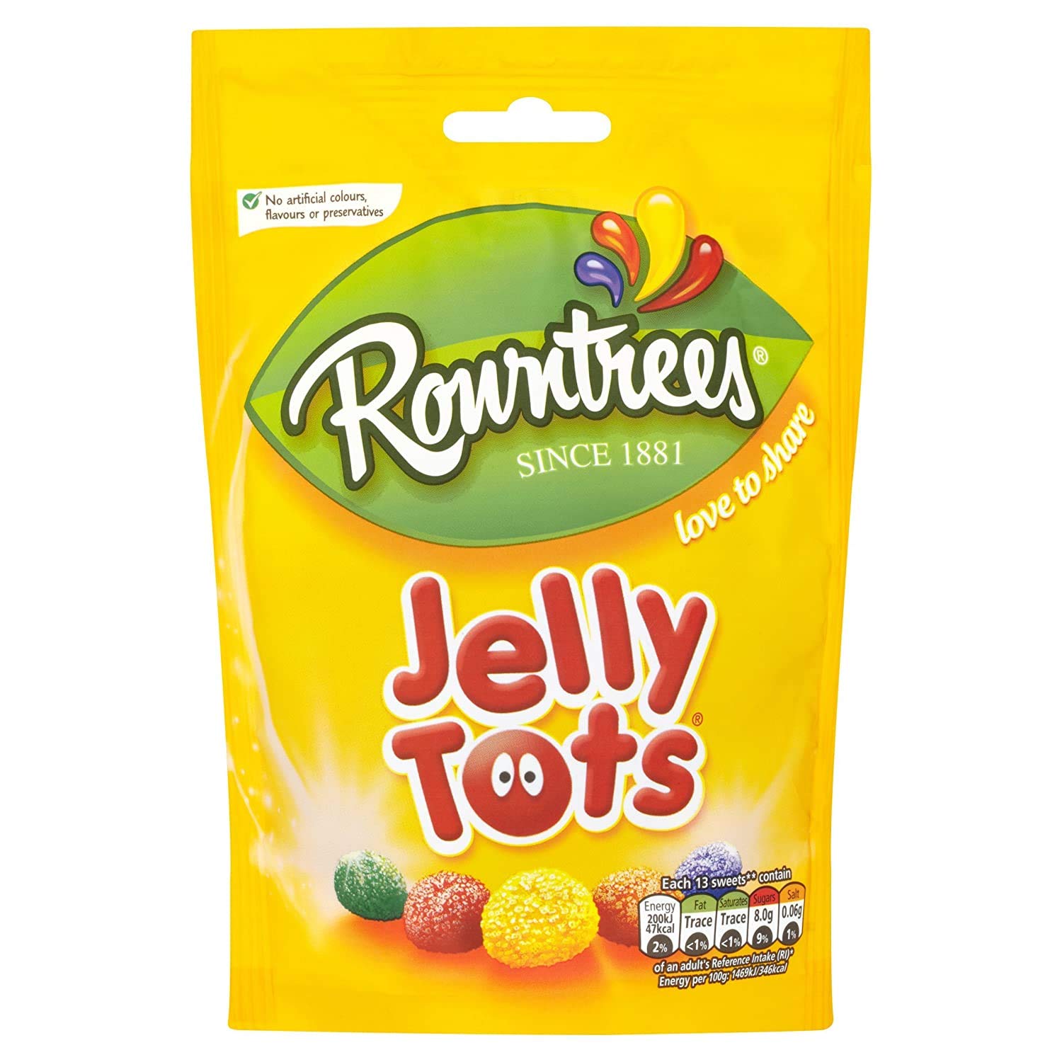 Rowntree Jelly Tots Pouch 150g Pack of 6 Chewy Fruit Sweets